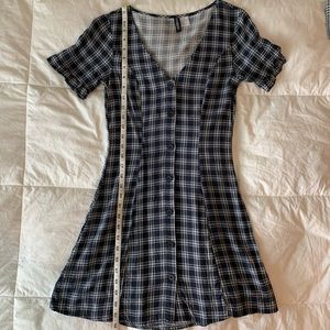 Divided by H&M blue plaid skater dress